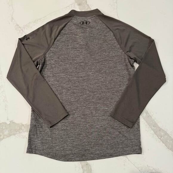 Under Armour Tech 2.0 Quarter Zip Long Sleeve Athletic Top Men’s Small Brown Gym - Picture 4 of 4